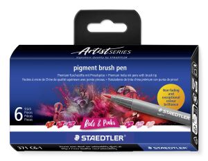 Staedtler Pigment Arts Brush Pen Reds & Pinks Filzstift Pink, Rot 6 Stück(e)