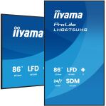 iiyama LH8675UHS-B2AG Signage-Display Digital Signage Flachbildschirm 2,17 m (85.6") LCD WLAN 500 cd/m² 4K Ultra HD Schwarz Eingebauter Prozessor Android 11 24/7