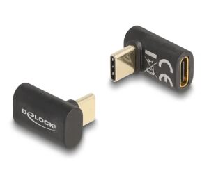DeLOCK Adapter USB 40 Gbps USB Type-C PD 3.0 100 W Stecker zu Buchse gewinkelt 8K 60 Hz