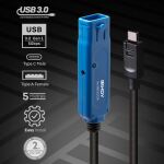 Lindy 43380 USB Kabel USB 3.2 Gen 1 (3.1 Gen 1) 5 m USB C USB A Schwarz