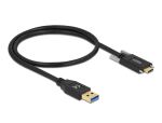 DeLOCK SuperSpeed USB 10 Gbps (USB 3.2 Gen 2) Kabel Typ-A Stecker zu USB Type-C Stecker mit Schrauben seitlich 0,5 m