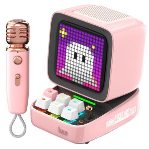 Divoom Ditoo-Mic Mini Tragbarer Mono-Lautsprecher Pink 15 W