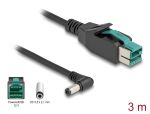 DELOCK PoweredUSB Kabel Stecker 12 V zu DC 5,5 x 2,1 mm 3 m