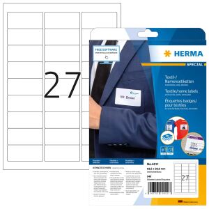 HERMA 4511 selbstklebendes Etikett Abgerundetes Rechteck Weiß 540 Stück(e)