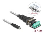 DELOCK Adapter USB-C/RS-422/485 St+ 6P Terminalblock 5V 0,5m