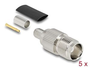 DELOCK TNC Buchse zum Crimpen RG-59 mit Schrumpfschlauch