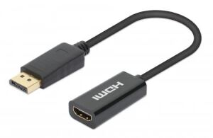 Manhattan 153713 Videokabel-Adapter 0,15 m DisplayPort HDMI Schwarz