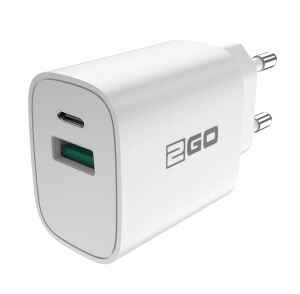 2GO Ladegerät 20W 2-Port 1x USB-C 1x USB-A USB-C Kabel