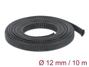 DELOCK Geflechtschlauch dehnbar 10 m x 12 mm schwarz