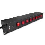Lindy 73025 Stromverteilereinheit (PDU) 8 AC-Ausgänge 1.5U Schwarz