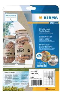HERMA 10750 selbstklebendes Etikett Rechteck Permanent Braun 3780 Stück(e)