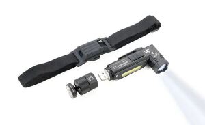 TROIKA ECO KNICKLICHT Schwarz Hand-Taschenlampe + Stirnband-Taschenlampe COB LED