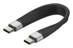 Techly ICOC-USBC-FL-U4 USB Kabel USB4 Gen 2x2 0,124 m 40 Gbit/s 1000 W Schwarz