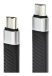 Techly ICOC-USBC-FL-U4 USB Kabel USB4 Gen 2x2 0,124 m 40 Gbit/s 1000 W Schwarz