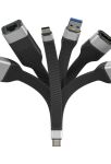 Techly ICOC-USBC-FL-U4 USB Kabel USB4 Gen 2x2 0,124 m 40 Gbit/s 1000 W Schwarz
