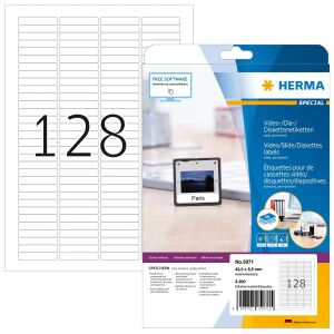 HERMA Dia-Etiketten A4 43.2x8.5 mm weiß Papier matt 3200 St.