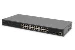Digitus 24-Port Gigabit PoE Netzwerkswitch,19 Zoll, L2 managed, 2 Uplink Ports, SFP, 430 W, af/at