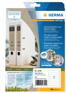 HERMA 10759 selbstklebendes Etikett Rechteck Permanent Braun 140 Stück(e)