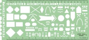 Linex 100413079 Zeichenschablone Grün, Transparent Kunststoff