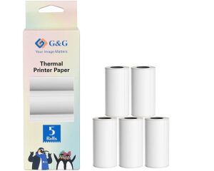G&G GP-57*6.6M*Φ30MM-Φ0*75G-5P Weiß Selbstklebendes Druckeretikett