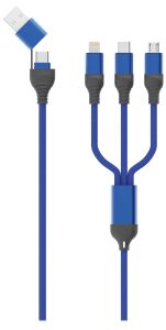 2GO 797360 USB Kabel 1,2 m USB A/USB C USB C/Micro-USB B/Lightning Schwarz, Blau