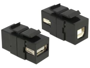 DELOCK Keystone USB B Buchse schwarz