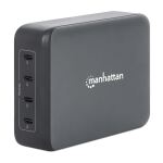 Manhattan 102667 Ladegerät für Mobilgeräte Handy, Laptop, Tragbare Spielekonsole, Smartphone, Tablets Schwarz AC Schnellladung Drinnen