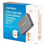 Manhattan 102667 Ladegerät für Mobilgeräte Handy, Laptop, Tragbare Spielekonsole, Smartphone, Tablets Schwarz AC Schnellladung Drinnen