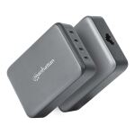 Manhattan 102667 Ladegerät für Mobilgeräte Handy, Laptop, Tragbare Spielekonsole, Smartphone, Tablets Schwarz AC Schnellladung Drinnen