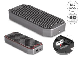 DELOCK EXG M.2 NVMe PCIe SSD + 2xUSB 20Gbps USB-C Buc. RGB