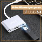 Inca ITPC-04T Schnittstellen-Hub USB Typ-C 5000 Mbit/s Silber, Weiß