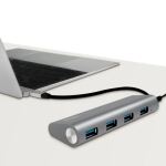 LogiLink UA0309 Schnittstellen-Hub USB 3.2 Gen 1 (3.1 Gen 1) Type-C 5000 Mbit/s Grau
