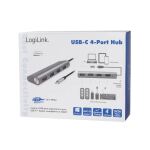 LogiLink UA0309 Schnittstellen-Hub USB 3.2 Gen 1 (3.1 Gen 1) Type-C 5000 Mbit/s Grau
