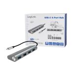 LogiLink UA0309 Schnittstellen-Hub USB 3.2 Gen 1 (3.1 Gen 1) Type-C 5000 Mbit/s Grau