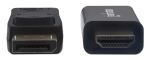 Manhattan 1080p DisplayPort auf HDMI-Kabel, DisplayPort-Stecker auf HDMI-Stecker, 1,8 m, schwarz