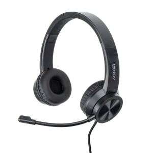 Lindy 20439 Kopfhörer & Headset Kabelgebunden Kopfband Büro/Callcenter USB Typ-C Schwarz