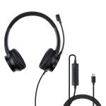 Lindy 20439 Kopfhörer & Headset Kabelgebunden Kopfband Büro/Callcenter USB Typ-C Schwarz