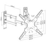 Equip 650328 Neig-/schwenkbare Eck-TV-Wandmontagehalterung, 23 bis 55 Zoll