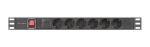 Lanberg PDU-06F-0200-BK Stromverteilereinheit (PDU) 6 AC-Ausgänge 1U Schwarz