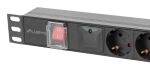 Lanberg PDU-06F-0200-BK Stromverteilereinheit (PDU) 6 AC-Ausgänge 1U Schwarz