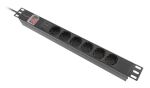 Lanberg PDU-06F-0200-BK Stromverteilereinheit (PDU) 6 AC-Ausgänge 1U Schwarz