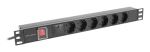 Lanberg PDU-06F-0200-BK Stromverteilereinheit (PDU) 6 AC-Ausgänge 1U Schwarz