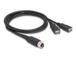 DELOCK M12 Kabel A-kodiert 8 Pin Bu zu 2 x USB 3.0 Typ 1m sw
