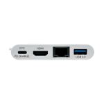 Tripp Lite U444-06N-HGU-C USB-C Multiport Adapter – HDMI, USB 3.x (5 Gbps) Nabenanschluss, Gigabit Ethernet, 60 W PD-Aufladung, HDCP, Weiß