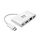 Tripp Lite U444-06N-HGU-C USB-C Multiport Adapter – HDMI, USB 3.x (5 Gbps) Nabenanschluss, Gigabit Ethernet, 60 W PD-Aufladung, HDCP, Weiß