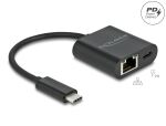 DeLOCK USB Type-C Adapter zu Gigabit LAN 10/100/1000 Mbps mit Power Delivery Anschluss schwarz