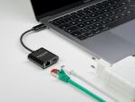 DeLOCK USB Type-C Adapter zu Gigabit LAN 10/100/1000 Mbps mit Power Delivery Anschluss schwarz
