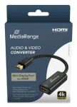 MediaRange Mini DisplayPort zu HDMI Konverter, 10 Gbps, 20cm, Schwarz