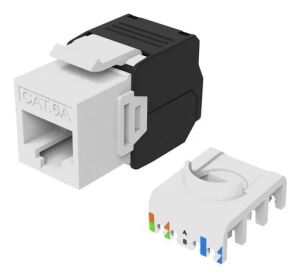 Equip Cat.6A Ungeschirmte Keystone-Buchse Werkzeuglos, 8 Stück/Set, Weiß
