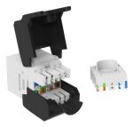 Equip Cat.6A Ungeschirmte Keystone-Buchse Werkzeuglos, 8 Stück/Set, Weiß
